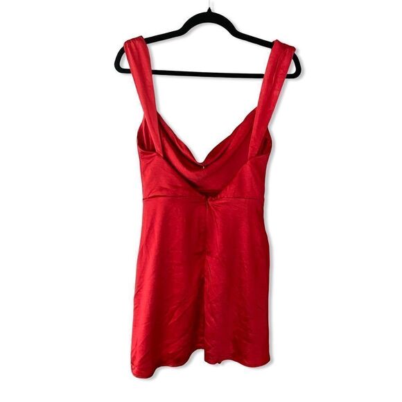 NWT Runaway The Label Havana dress red satin mini tank draped Revolve party M - Picture 5 of 10